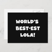 世界のベスト米国東部標準時刻Lolaの白黒Tシャツ ポストカード (正面/裏面)