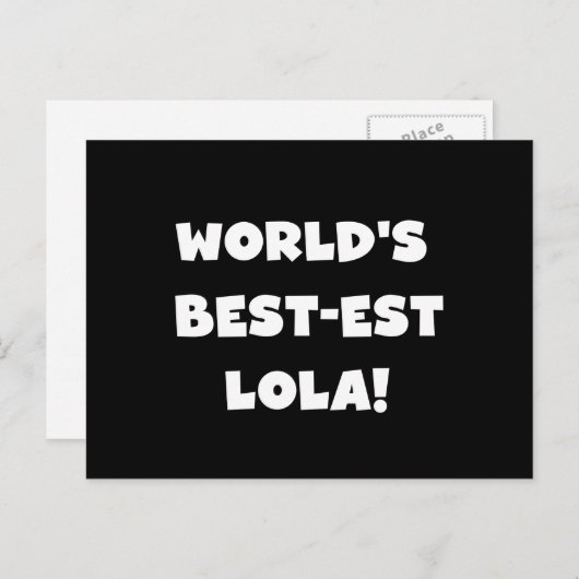 世界のベスト米国東部標準時刻Lolaの白黒Tシャツ ポストカード (正面/裏面)