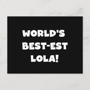 世界のベスト米国東部標準時刻Lolaの白黒Tシャツ ポストカード