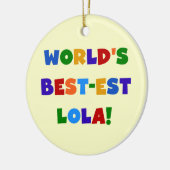 世界のベスト米国東部標準時刻LolaのTシャツおよびギフト セラミックオーナメント (左)