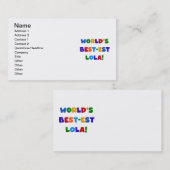 世界のベスト米国東部標準時刻LolaのTシャツおよびギフト 名刺 (正面/裏面)