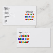 世界のベスト米国東部標準時刻Memawとしてさもなければ知られていて 名刺 (正面/裏面)