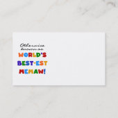 世界のベスト米国東部標準時刻Memawとしてさもなければ知られていて 名刺 (裏面)