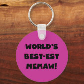 世界のベスト米国東部標準時刻Memawの白黒Tシャツ キーホルダー (正面)