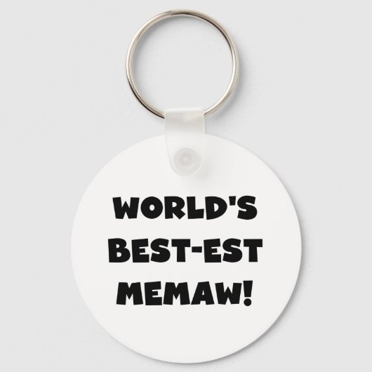世界のベスト米国東部標準時刻Memawの白黒Tシャツ キーホルダー (正面)