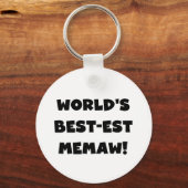 世界のベスト米国東部標準時刻Memawの白黒Tシャツ キーホルダー (正面)