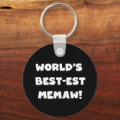 世界のベスト米国東部標準時刻Memawの白黒Tシャツ キーホルダー (正面)