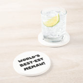 世界のベスト米国東部標準時刻Memawの白黒Tシャツ コースター (側面)