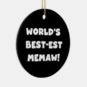 世界のベスト米国東部標準時刻Memawの白黒Tシャツ セラミックオーナメント (右)