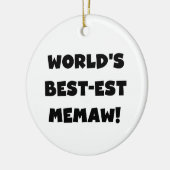 世界のベスト米国東部標準時刻Memawの白黒Tシャツ セラミックオーナメント (左)