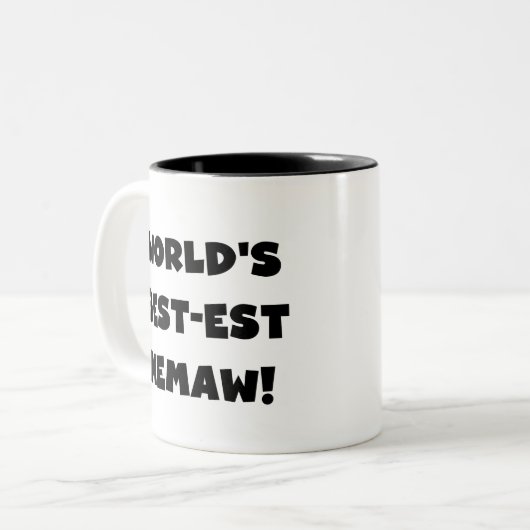世界のベスト米国東部標準時刻Memawの白黒Tシャツ ツートーンマグカップ (正面左)