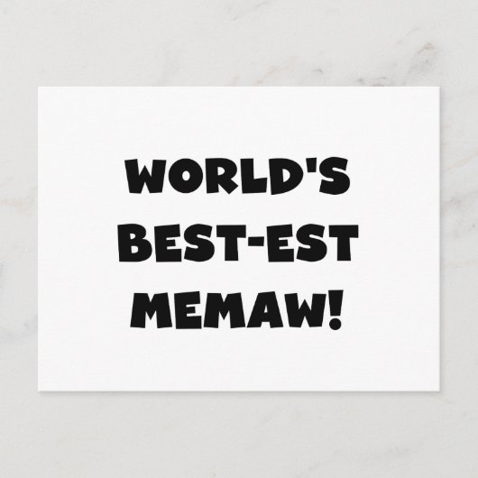 世界のベスト米国東部標準時刻Memawの白黒Tシャツ ポストカード (正面)