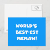 世界のベスト米国東部標準時刻Memawの白黒Tシャツ ポストカード (正面/裏面)