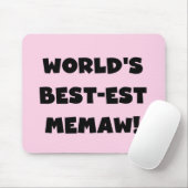 世界のベスト米国東部標準時刻Memawの白黒Tシャツ マウスパッド (マウス)