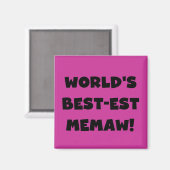 世界のベスト米国東部標準時刻Memawの白黒Tシャツ マグネット (正面/裏面)