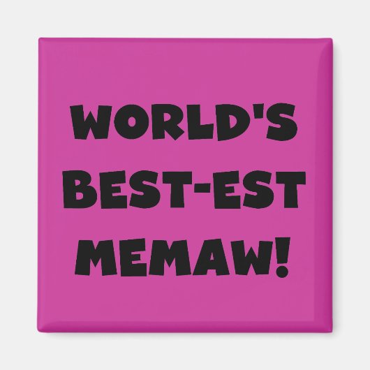 世界のベスト米国東部標準時刻Memawの白黒Tシャツ マグネット (正面)