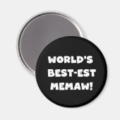 世界のベスト米国東部標準時刻Memawの白黒Tシャツ マグネット (正面/裏面)