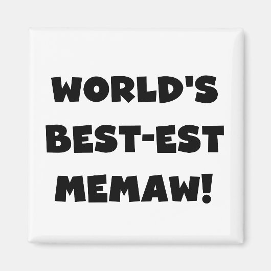 世界のベスト米国東部標準時刻Memawの白黒Tシャツ マグネット (正面)