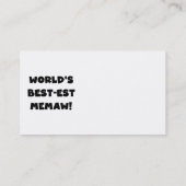 世界のベスト米国東部標準時刻Memawの白黒Tシャツ 名刺 (裏面)