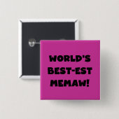 世界のベスト米国東部標準時刻Memawの白黒Tシャツ 缶バッジ (正面&裏面)