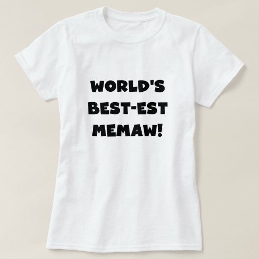 世界のベスト米国東部標準時刻Memawの白黒Tシャツ Tシャツ (デザイン正面)