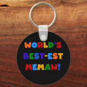 世界のベスト米国東部標準時刻Memaw明るい色のTシャツ キーホルダー (正面)