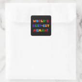 世界のベスト米国東部標準時刻Memaw明るい色のTシャツ スクエアシール (バッグ)