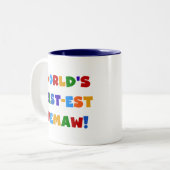 世界のベスト米国東部標準時刻Memaw明るい色のTシャツ ツートーンマグカップ (正面左)