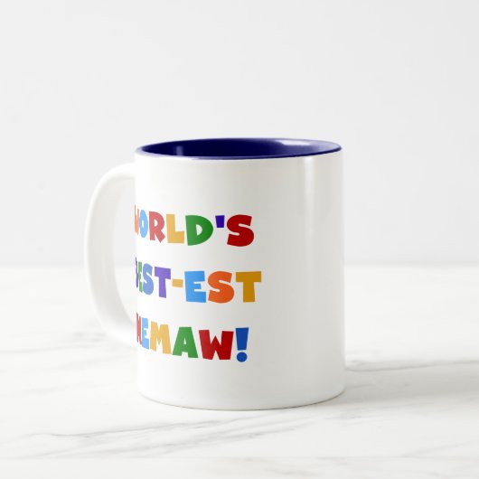 世界のベスト米国東部標準時刻Memaw明るい色のTシャツ ツートーンマグカップ (正面左)
