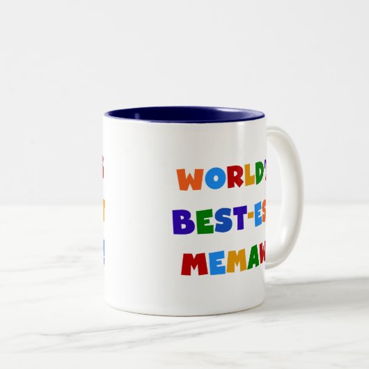世界のベスト米国東部標準時刻Memaw明るい色のTシャツ ツートーンマグカップ (正面右)