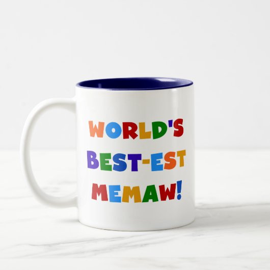 世界のベスト米国東部標準時刻Memaw明るい色のTシャツ ツートーンマグカップ (左)