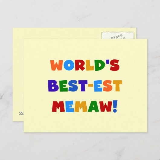 世界のベスト米国東部標準時刻Memaw明るい色のTシャツ ポストカード (正面/裏面)