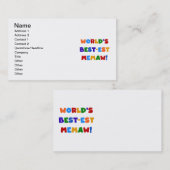 世界のベスト米国東部標準時刻Memaw明るい色のTシャツ 名刺 (正面/裏面)