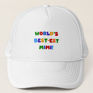 世界のベスト米国東部標準時刻Mimi明るい色のTシャツのギフト キャップ