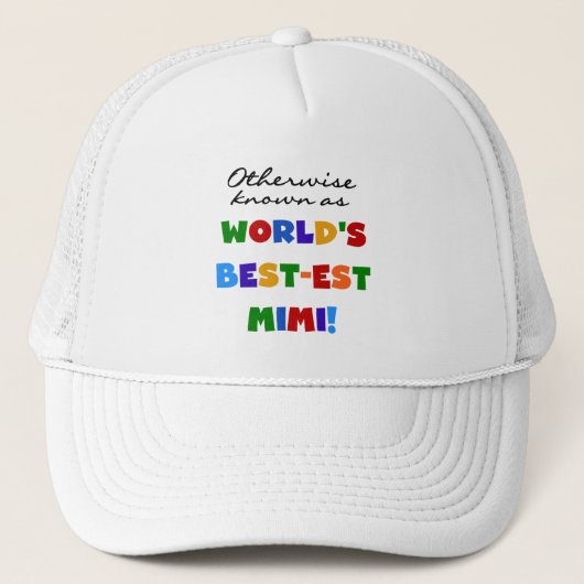 世界のベスト米国東部標準時刻Mimi明るい色のTシャツのギフト キャップ (正面)