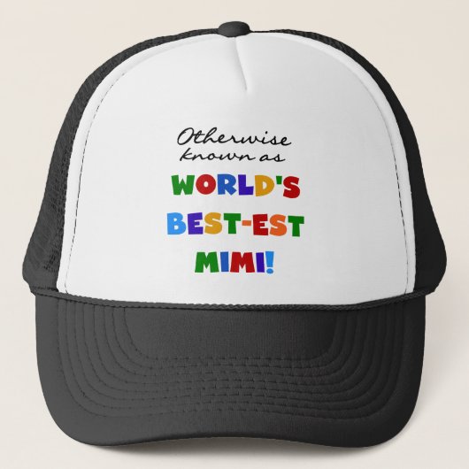 世界のベスト米国東部標準時刻Mimi明るい色のTシャツのギフト キャップ (正面)