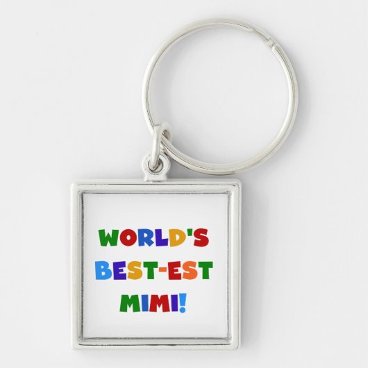世界のベスト米国東部標準時刻Mimi明るい色のTシャツのギフト キーホルダー (正面)