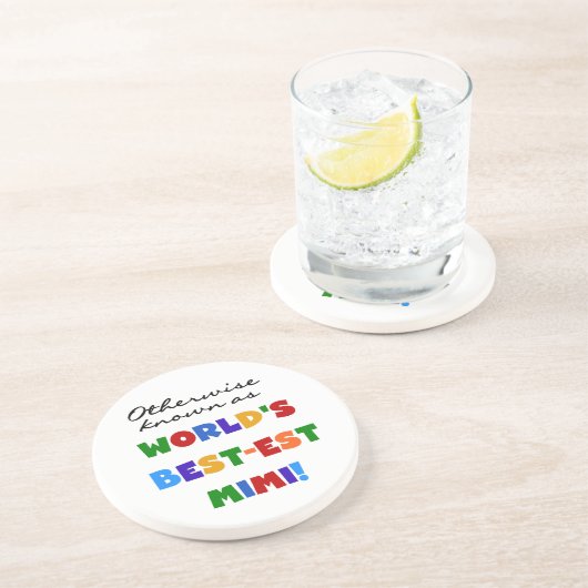 世界のベスト米国東部標準時刻Mimi明るい色のTシャツのギフト コースター (側面)