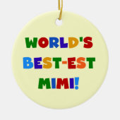 世界のベスト米国東部標準時刻Mimi明るい色のTシャツのギフト セラミックオーナメント (正面)
