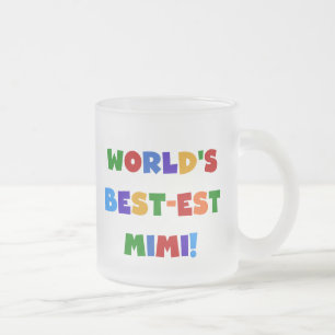 世界のベスト米国東部標準時刻Mimi明るい色のTシャツのギフト フロストグラスマグカップ