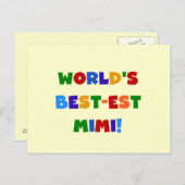 世界のベスト米国東部標準時刻Mimi明るい色のTシャツのギフト ポストカード (正面/裏面)