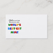 世界のベスト米国東部標準時刻Mimi明るい色のTシャツのギフト 名刺 (裏面)