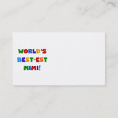 世界のベスト米国東部標準時刻Mimi明るい色のTシャツのギフト 名刺 (裏面)