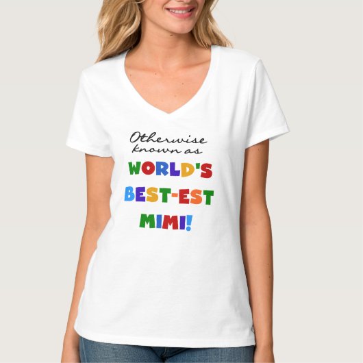 世界のベスト米国東部標準時刻Mimi明るい色のTシャツのギフト Tシャツ (正面)