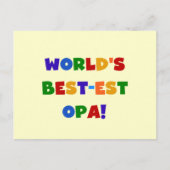世界のベスト米国東部標準時刻Opa明るい色のギフト ポストカード (正面)