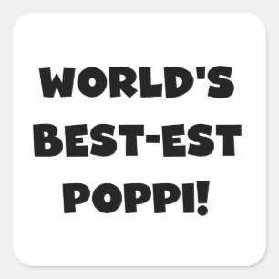 世界のベスト米国東部標準時刻Poppiの黒い文字のギフト スクエアシール