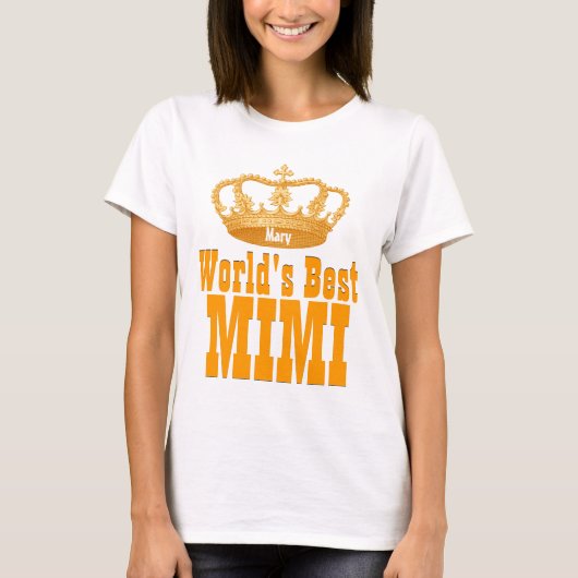 世界のベストMIMIのヴィンテージの金ゴールドの王冠V016 Tシャツ (正面)