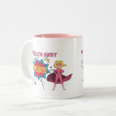 世界のベストSUPERBOSS -おもしろいなボスのマグ-女性 ツートーンマグカップ (正面左)