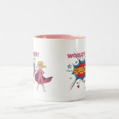 世界のベストSUPERBOSS -おもしろいなボスのマグ-女性 ツートーンマグカップ (中央)