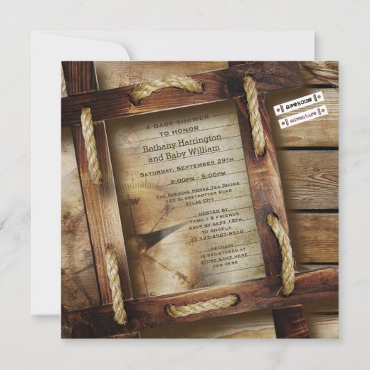 世界のベビーシャワーへようこそ 招待状 (裏面)